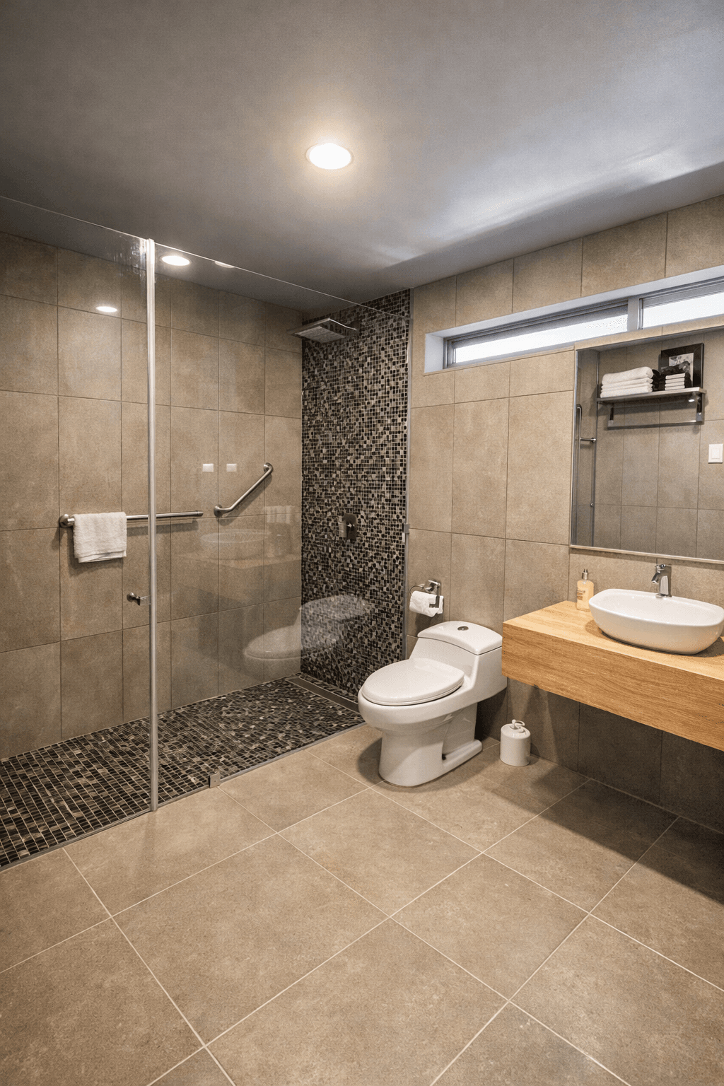 Baño con ducha efecto lluvia